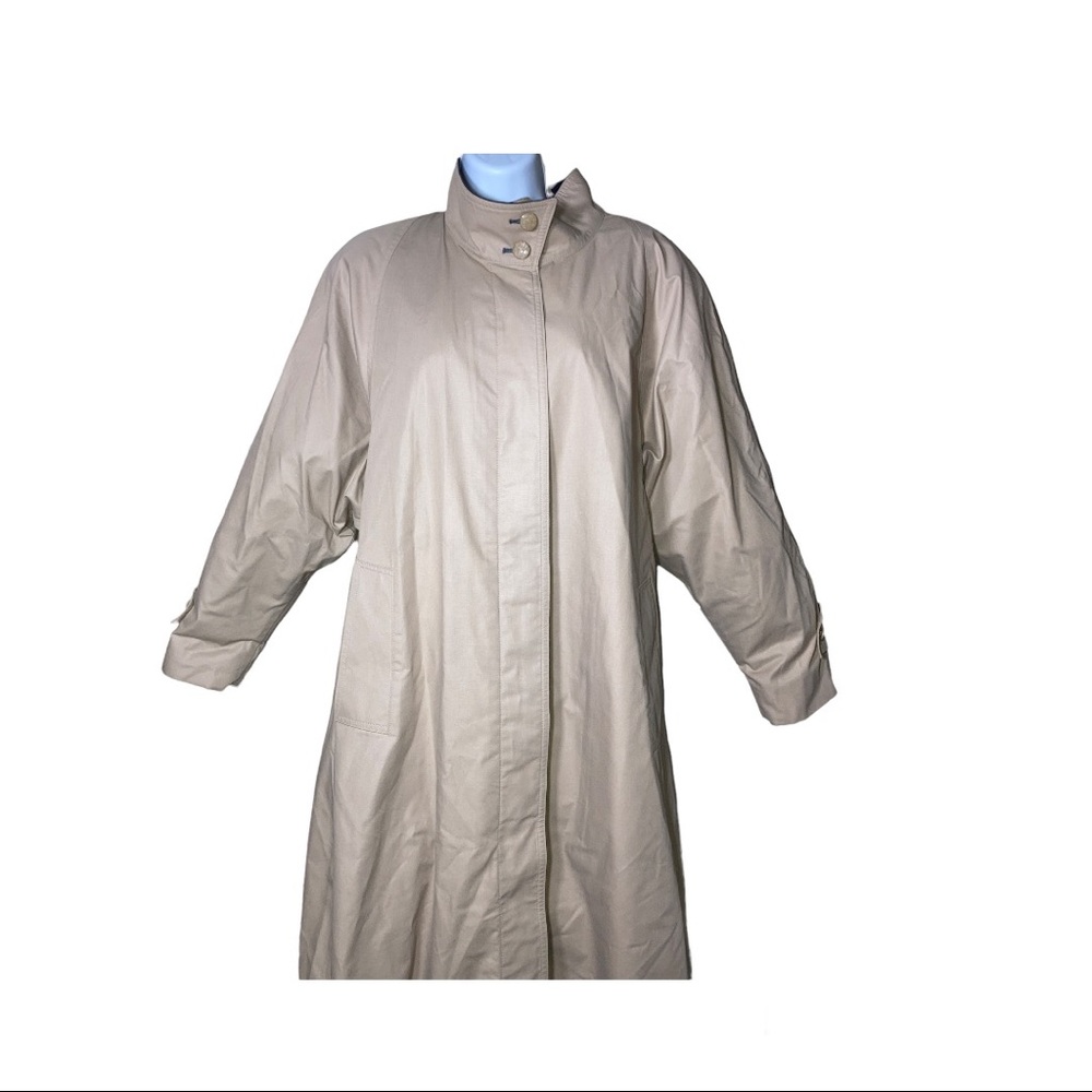 London Fog Trench Coat Beige Size 10 Regular - Picture 4 of 16